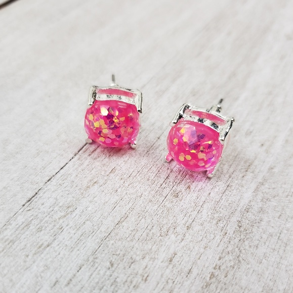 3/$15 • Pink Glitter Earrings - Picture 2 of 3